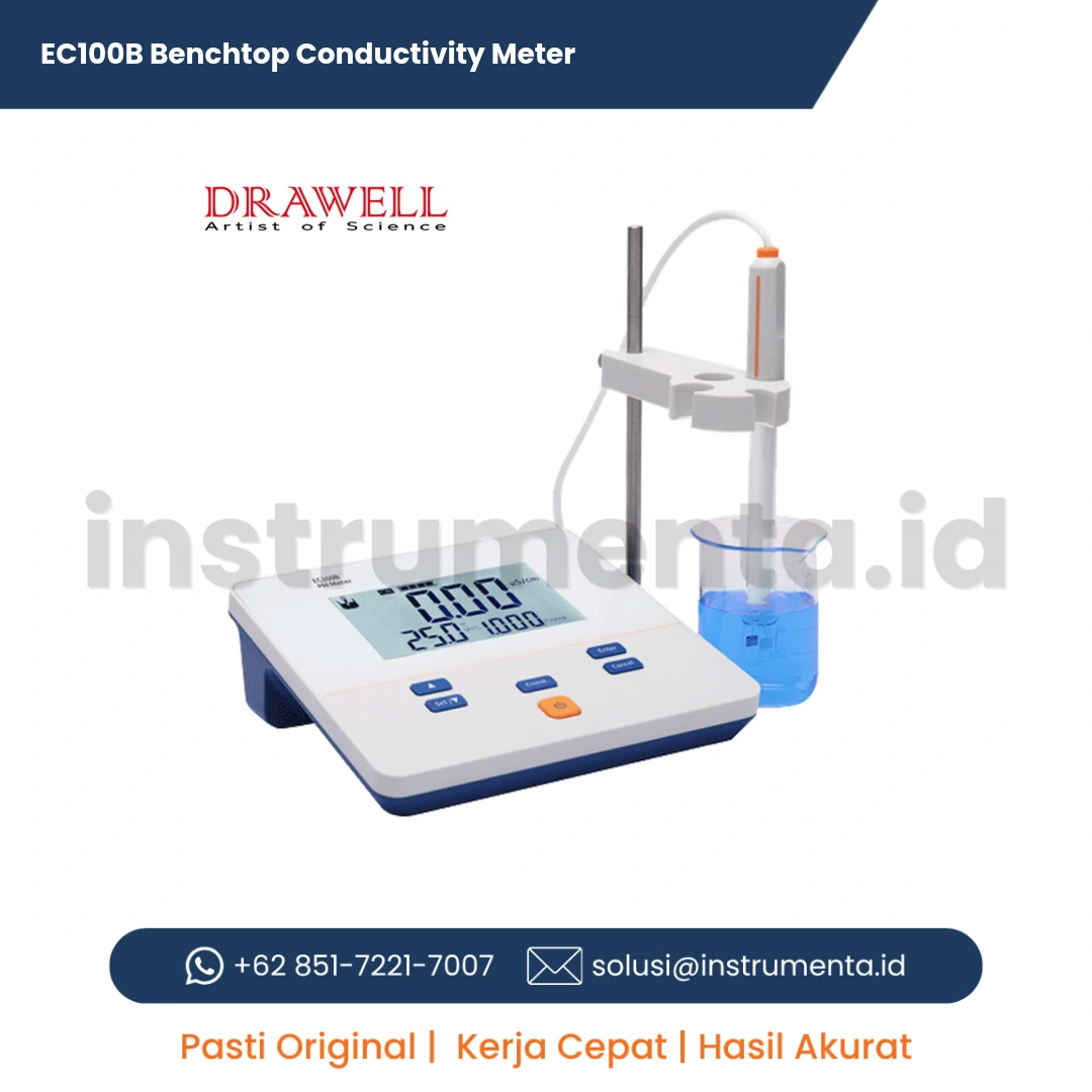 Jual EC100B Benchtop Conductivity Meter Distributor Resmi Alat Uji Konduktivitas Laboratorium Ready Stock